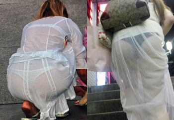 Tバック素人女子!透けパン街撮り盗撮画像の画像