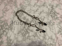 鎖付き乳首ピンチ1 Nipple clamps with chain 1、お道具紹介の画像