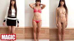 日本人美女厳選着衣脱衣全裸比較！一糸纏わぬフルヌード女体観察で女子の恥部をじっくり視姦の画像