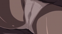 【エロアニメ】フェチ必見、黒タイツにうっすら湿るパンツ……の画像