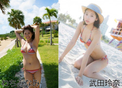 【画像】同じ水着を着せられたグラドルさん、どっちが好き?の画像