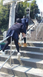 【動画】女子小学生さん、階段の手すりにお股を擦り付けてしまうwの画像