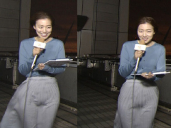 めざましお天気キャスター阿部華也子のスカートが強風で股間透け放送事故の画像