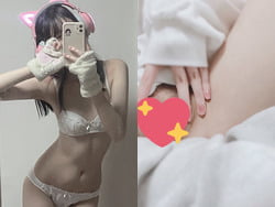 猫耳付けたJK18歳が無垢なワレメオマ●コくぱぁオナニー全身自撮りの画像