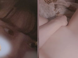 ゴスロリ趣味の２7歳女子がつるつるパイパンバイブ挿入喘ぎ自撮りの画像