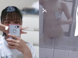 22歳女子学生が顔出しでスマホ持って全身全裸ヘアヌード鏡撮りの画像