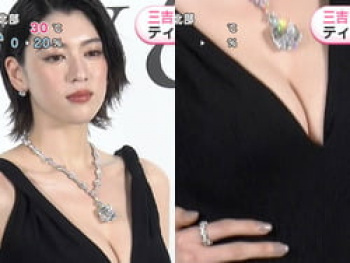 三吉彩花が朝からきわどい谷間したおっぱいを番組で見せるの画像