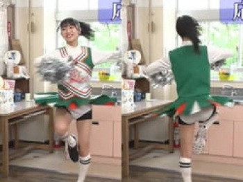 AKB48ネ申テレビで佐藤綺星がチアガール姿で白パンチラ放送事故の画像