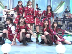 NHKうたコン生放送中にAKB48が集団M字パンチラをする放送事故の画像