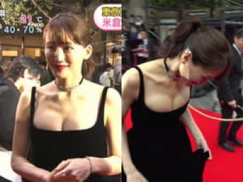 綾瀬はるかのドレスが小さすぎてお乳がハミ出してしまうの画像