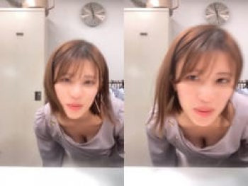 テレQ女子アナ岡田桃佳がTikTokライブで谷間おっぱい晒すの画像