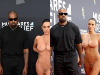 カニエ・ウェスト妻がグラミー賞でほぼ全裸になるの画像