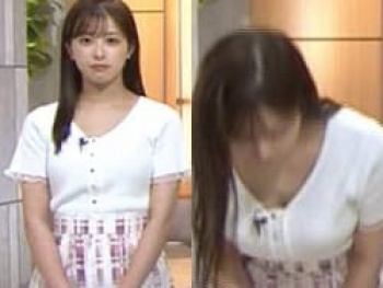 スーパーJチャンネルで田原萌々アナがお辞儀おっぱい谷間放送事故の画像