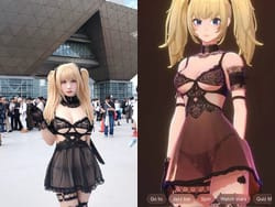 C106夏コミで伊織もえがGrokのキャラaniのエッチなコスプレ披露の画像
