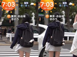めざましテレビの台風２２号生中継で女子のスカートがめくれる放送事故の画像