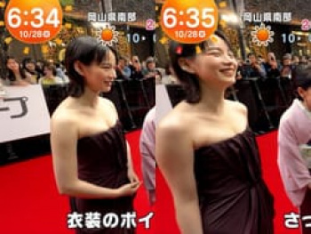 元能年玲奈ことのんがレッドカーペットで谷間丸出し露出おっぱい晒すの画像