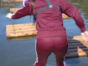 AKBの素ちゃんでずぶ濡れジャージのぴちぴちお尻がエロい企画配信の画像