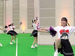 乃木坂工事中、チアメンバーの太ももアンスコスパッツ丸見えハプニングの画像