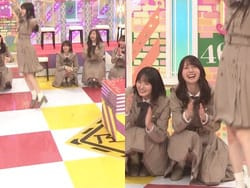 乃木坂工事中、メンバーがスカートでしゃがんでパンチラハプニングの画像