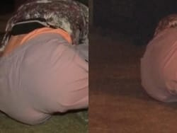 番組逃走中でME:IのKEIKOがエロいお尻丸出しで発見されるの画像