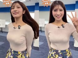 ウェザーニュース岡本結子リサが動画配信でおっぱいを揺らすの画像