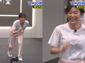RACING LABO嶺百花アナがTシャツで乳揺れまくり放送事故の画像