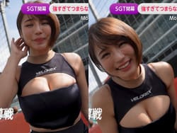 FNN LiveNews αで爆乳レースクィーンの乳輪がはみ出すハプニングの画像