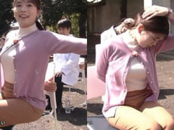 あさイチで条谷有香アナの着衣むっちりおっぱい体操が映し出されるの画像
