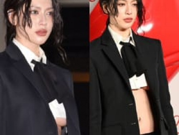 プラダを着た悪魔2ジャパンプレミアで三吉彩花が下乳丸見えスーツで登場の画像