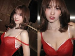 TWICEモモのブラジャー丸見え肩紐ズラしドレスがエロすぎて炎上の画像