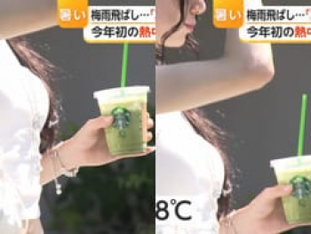 イット！炎天下の下にいた美人素人の着衣おっぱいが盗撮されるの画像