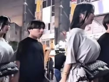 超デカ乳の女の子連れて歩いてる勝ち組が街中で発見されるの画像