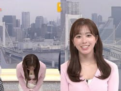 グッド！モーニングで田原萌々アナが早朝から谷間おっぱいを見せる放送事故の画像
