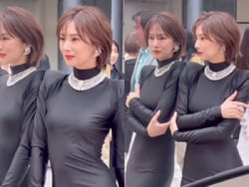 北川景子がボディラインくっきりピタピタ黒ワンピース姿でエロいの画像