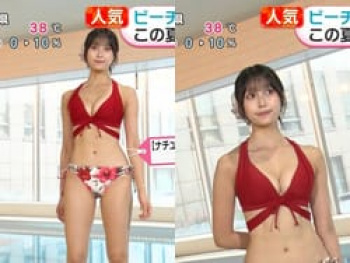 めざましTVイマドキでモデル小山璃奈がエロい谷間くっきり最新ビキニ水着回の画像