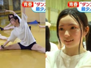 めざましテレビで北星学園女子高校JKダンス部が短パン開脚股間アピールの画像