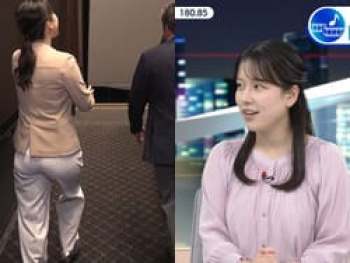 WBSで古旗笑佳アナがクッキリパンツ線透けたむっちむちお尻放送事故の画像