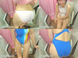 「お尻チョーおっきいよwスケスケw」競泳水着にビンビン乳首が浮かぶノリノリ痴女！ライブチャットの画像